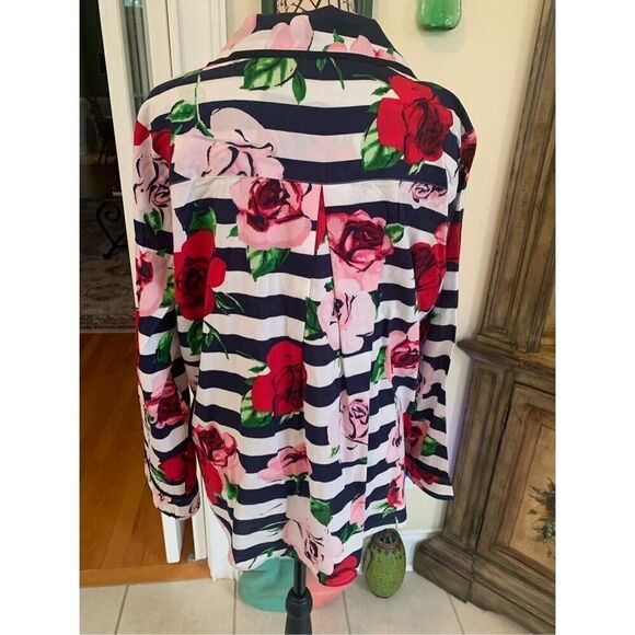 Kate Spade Floral Striped PJ Top - Picture 4 of 9